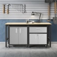 thumbnail image 2 of Pemberly Row 3-Piece Modern Metal Mobile Garage Cabinet Set in Gray, 2 of 26
