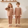 thumbnail image 6 of larppty Tencel Rayon Baby Pajama Sets, Snug Fit & Cool-Touch Pjs for Baby Girl Boy Toddler Kid, Ultra-Soft Sleeper Sleepwear(3-4 Years,Coffee), 6 of 7