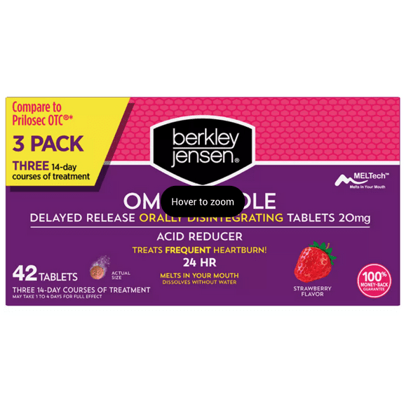 Berkley Jensen Omeprazole 20 mg Orally Disintegrating Acid Reducer - 42 Tablets