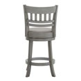thumbnail image 4 of Weston Home Shapel Lattice Back 24"H Swivel Counter Height Stool, Antique Grey Finish, Grey Linen, 4 of 6