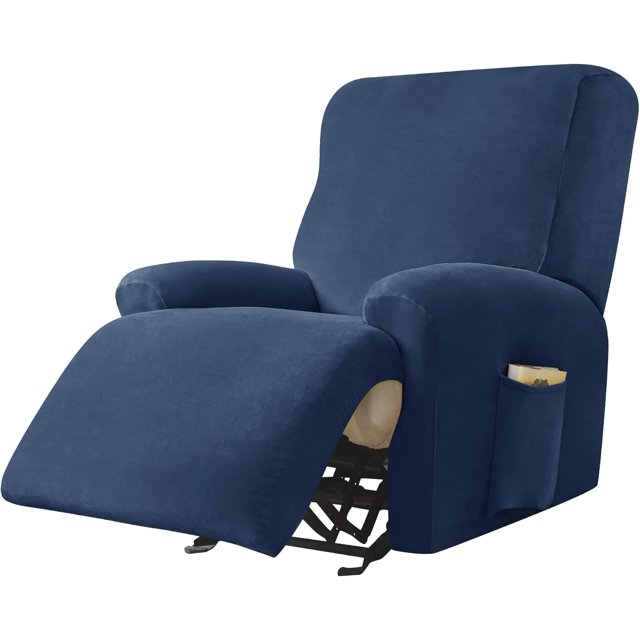 Velvet Piece Recliner Slipcover Soft Stretch Cover for Recliner Washable and Removable Furniture Protector for Home Decor Light