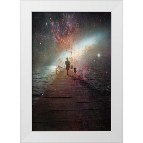 Murdock, Ramona 17x24 White Modern Wood Framed Museum Art Print Titled - Starry Starry Night