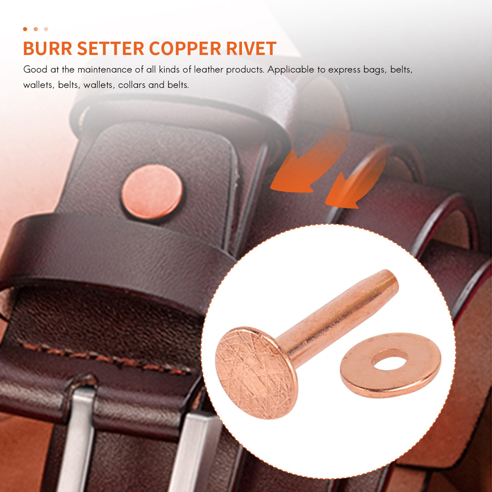 WEAVER LEATHER 12-Pack Copper Rivet & Burr Set – Assorted Sizes 3/4”, 1”, 1-1/4” For Leather Craft - View #6