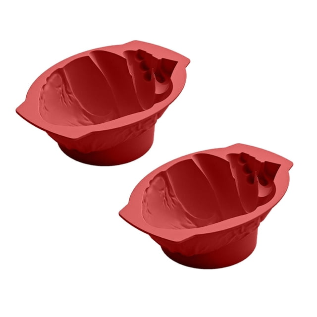 Oleegame Moule à Biscuits 2 Pcs Silicone Cuisson Silicone Cœur Halloween Cuisson Gâteau Silicone Cœur Gâteau Silicone Halloween Cuisson Gâteau Chocolat Rouge