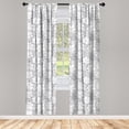 thumbnail image 2 of Ambesonne Floral 4-Panel Curtains, Romantic Overlapping Flowers, 56"x95", White Grey and Pale Grey, 2 of 4