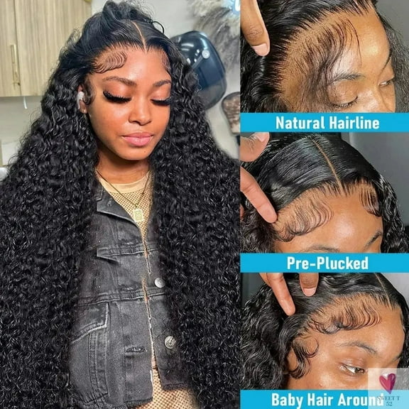 200 Density 13X6 Hd Lace Frontal Wigs, 8 to 32 Inches, 13x4 Curly Lace Frontal Human Hair Wigs, Deep Water Wave for Women & Girls