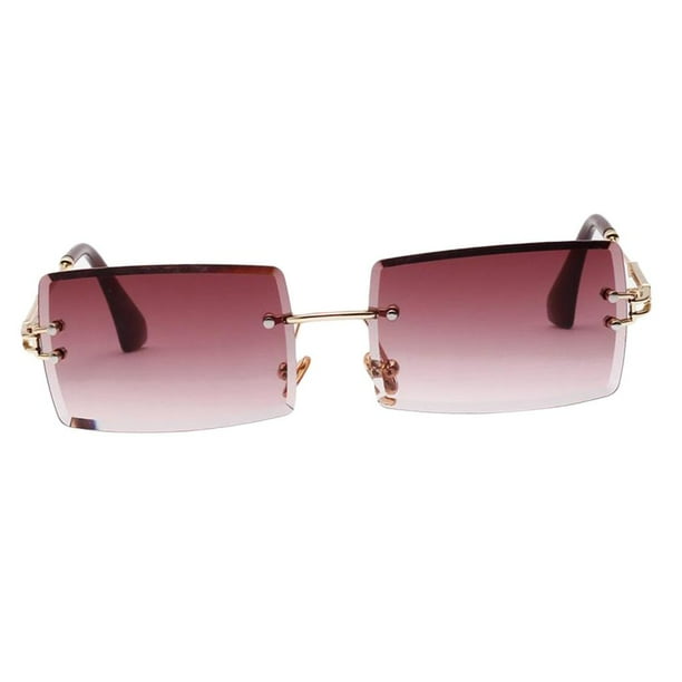 Gafas de terre Sin Montura Lente Tintada Gafas Protección , Púrpura Salvador Gafas de sol rectangulares para mujer