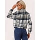 thumbnail image 4 of Chaqueta corta de punto Allegra K con botones para mujer de Otoño Gris azul XS, 4 of 5