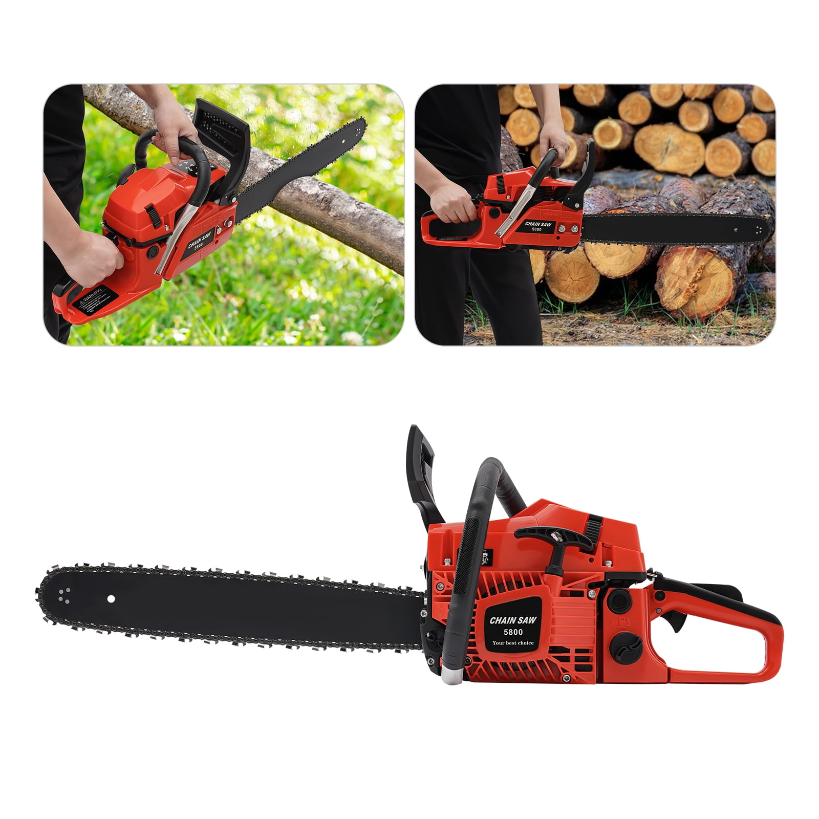 20 Inch Chainsaw, Gasoline Powered Chainsaw, 2-Stroke Engine Chainsaw