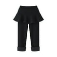 thumbnail image 3 of XBASW Kids Girls Fleece Lined Leggings with Tutu Skirt for Toddler Winter Warm Tights Stretch Thick Pantskirt 3-11T, 3 of 5