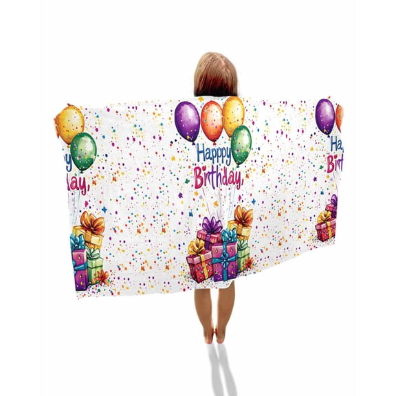 Happy Birthday Beach Towels Oversized Super Absorbent, Colorful Balloon Gifts Patterns Lightweight Bath Towel Quick Dry Sets For Bathroom/Pool/Rv Camping/Beach Play/Gym Room/Picnic 23"x47"