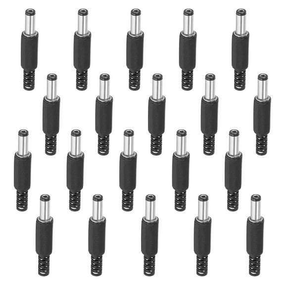 Uxcell 5.5x2.1mm DC Male Plug Power Supply Ends, 20 Pack DIY DC Barrel Connector