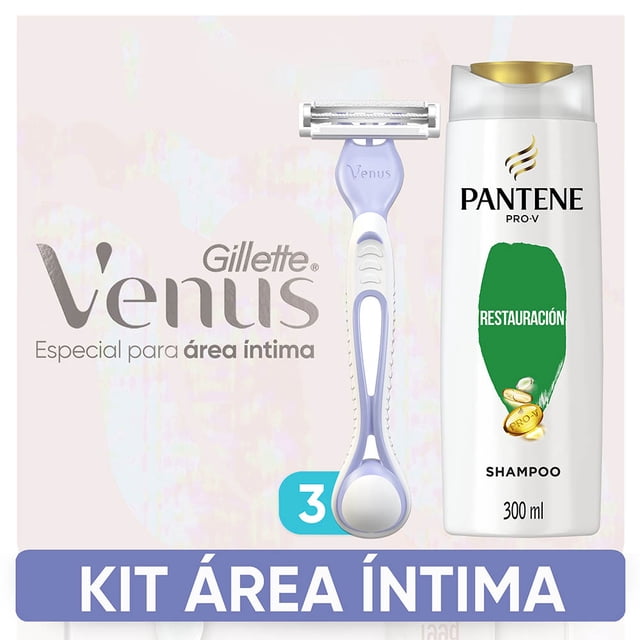 Kit Gillette Venus Intima, 3 Rastrillos para Mujer + Shampoo Pantene 300ml