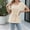 Beige, variant on ECZHAW Women Dressy Casual Blouses Summer Peplum Tops Work Pleated Blouse