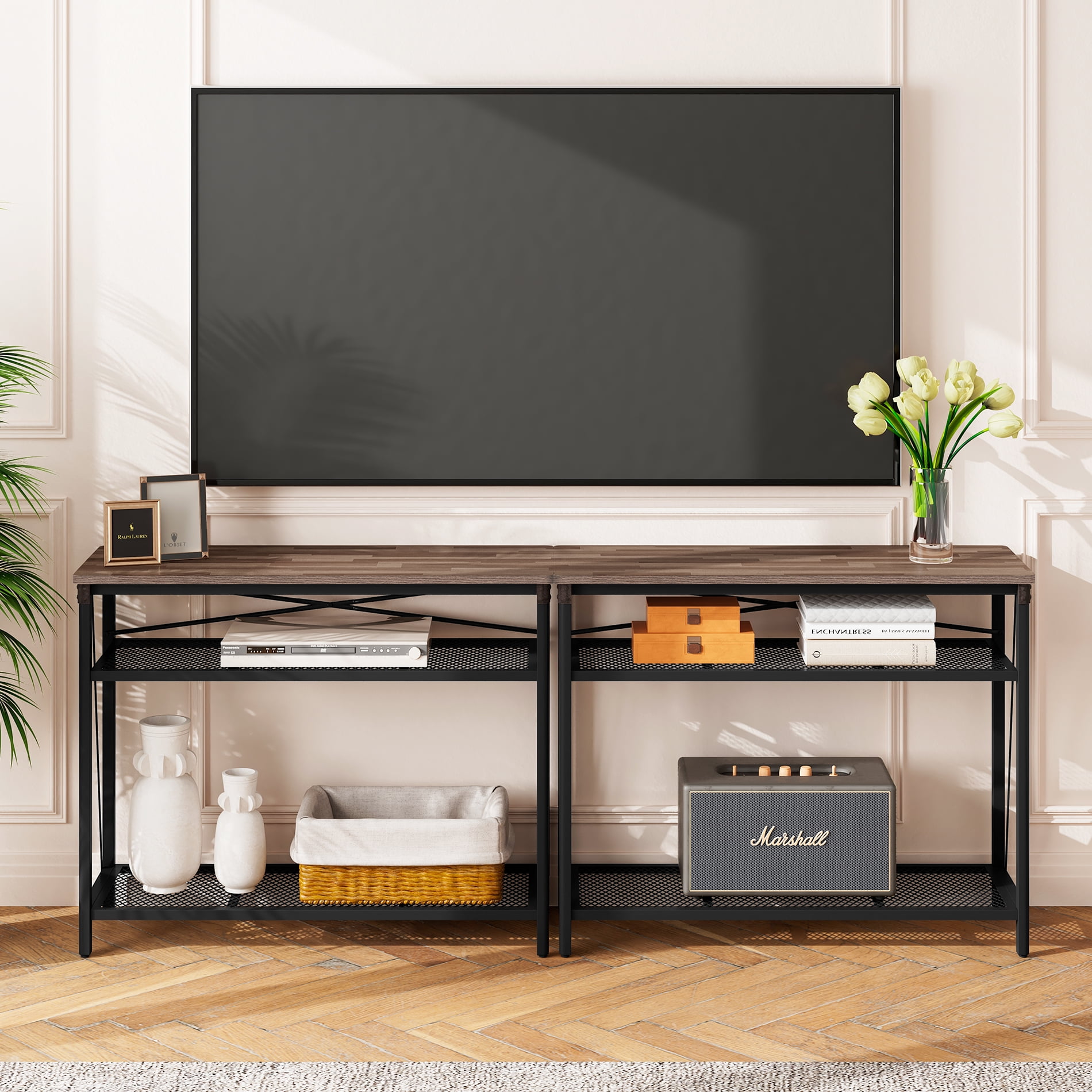 79 Inch Tall TV Stand for 85 Inch TV, TV Console Table for Living Room