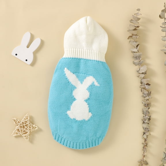 Easter Pet Sweaters Knit Long Sleeve Pullover Dogs Cats Crochet Waistcoat Cute Rabbit Bulldog Chihuahua Clothes Winter Fall Warm