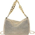 thumbnail image 2 of Crossbody Bags for Women, Shoulder Bags, PU Leather Glittering Trend Clutch Bag with One Interior Zipped Pocket for Daily or Party, Small But Roomy Handbags Surprisingly Fits A Lot of Things, Gold, 2 of 7