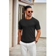 thumbnail image 2 of COOFANDY Men's Crewneck T Shirts Knit Tops Casual Fashion Summer Short Sleeve Knitted Pullover Solid Tees, 2 of 9