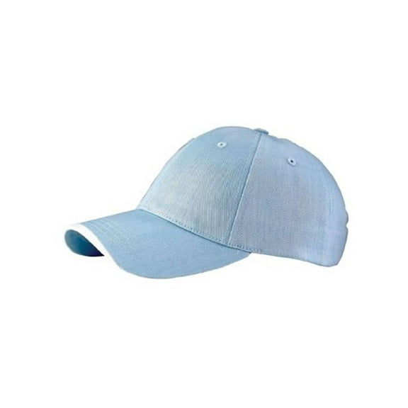 6 PANEL BRUSHED TWILL CAP - Blue/White
