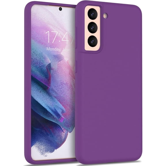 for Samsung Galaxy S21 Plus Case Silicone,Silky Smooth Flexible Gel Rubber Bumper Cover with Soft Microfiber Lining Slim Fit Protective Phone Case for Samsung Galaxy S21 Plus Purple