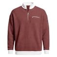 thumbnail image 7 of Nokdvo Men’s Waffle Shirts Quarter Zip Long Sleeve Golf Sweatshirts with Pockets Mock Neck Shirt Textured Fashion Winter Big and Tall Comfort Classic Golf Pullover Sweater,Wine L, 7 of 7