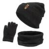 Bmisegm Women&Men Autumn Winter Warm Wool Hat Scarf Gloves Slouchy Three Pieces Winter Snow Knit Cap Screen Mittens Scarves Sets Winter Scarf for Women Bronze One Size