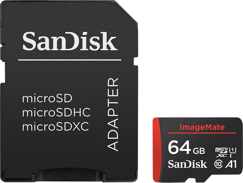 SanDisk 64GB ImageMate microSDXC UHS-1 Memory Card with Adapter - C10, U1, Full HD, A1 Micro SD Card - SDSQUAR-064G-AW6KA