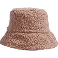thumbnail image 3 of CoCopeaunts Women Bucket Hat Hats Double-Sided Artificial Lamb Solid Color Autumn Winter Warm Fisherman Hat Foldable Basin Hat, 3 of 8