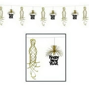Partypro 80727-BKGD New Year Shimmer Garland Black/Gold