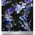 thumbnail image 1 of Soimoi Blue Rayon Fabric Insect & Wild Flower Print Fabric by The Yard 56 Inch Wide, 1 of 1