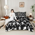 thumbnail image 4 of Castle Fairy Adults Female Men Football Print Bedding Comforter Set 2pcs,Sport Theme Twin Comforter Sets Microfiber,Ball Gamer Breathable Bedding Set,Ultra Soft Home Decor,Reversible, 4 of 8