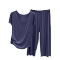 thumbnail image 2 of Xunlbb Womens Sleepwear Women's Casual Loose Short-Sleeved Pant Home Suit Pajama Sets M-2XL, 2 of 5