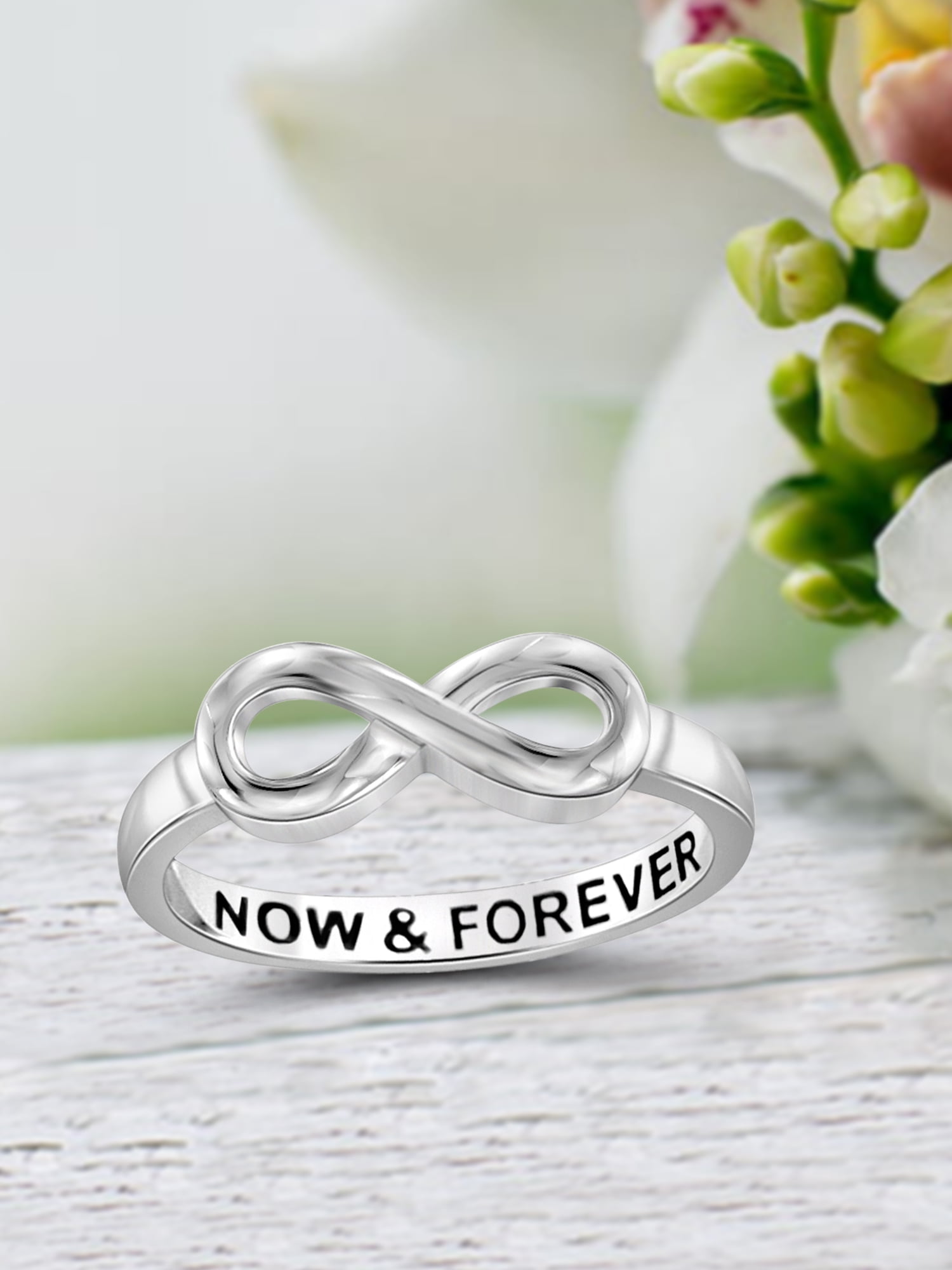 92.5 Sterling Silver Women's Elegant Infinity Beautiful Ring New . Sterling  Silver Band