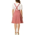 thumbnail image 3 of Allegra K Women's Polka Dots Overall Flared Adjustable Straps Suspender Skirts, 3 of 6
