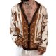 thumbnail image 1 of Camisas con estampado floral para hombre, cuello vuelto, manga larga, cierre de botones, blusa informal para uso diario, color de imagen L, 1 of 7