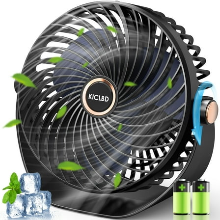 6" Table Fans for Home, Portable Desktop Fan 360°-Degree Adjustable Tilt, 3000mAh USB Rechargeable Fan, 26db Low Noise, 5 Speeds, Child Friendly Quiet Small Desk Fan for Home, Bedroom, Dorm & Office