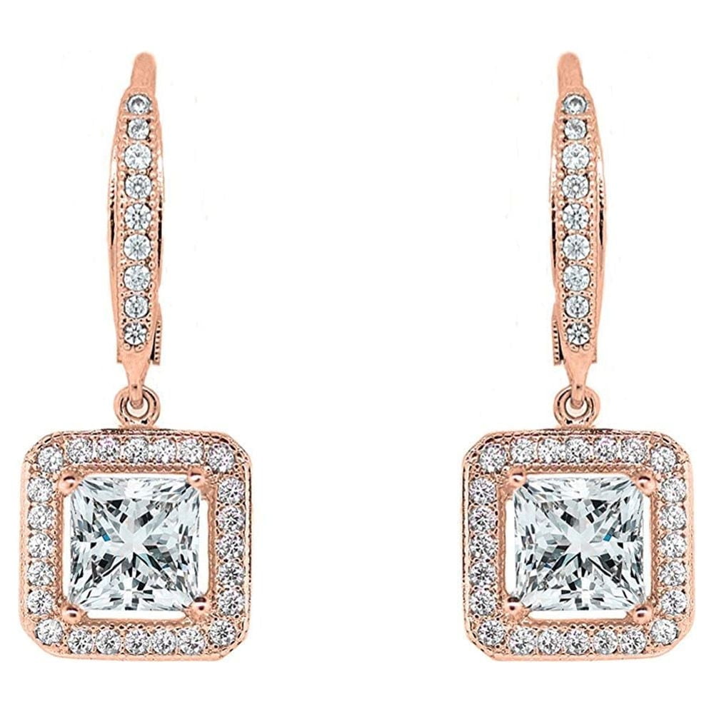 Cate & Chloe Ivy 18k Rose Gold Plated Jewelry Set with Simulated Diamond Crystals Gift for Women