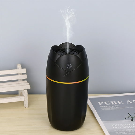 Oggfader Humidifier for Room USB Humidifier Home Bedroom Office Car Desktop Humidifier Colorful Led Lights Black