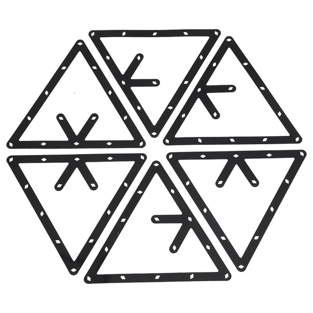 Billiard Rack Black Triangle Ball Holder Positioning 6pcs Set Pool Cue Accessory for Pool Table