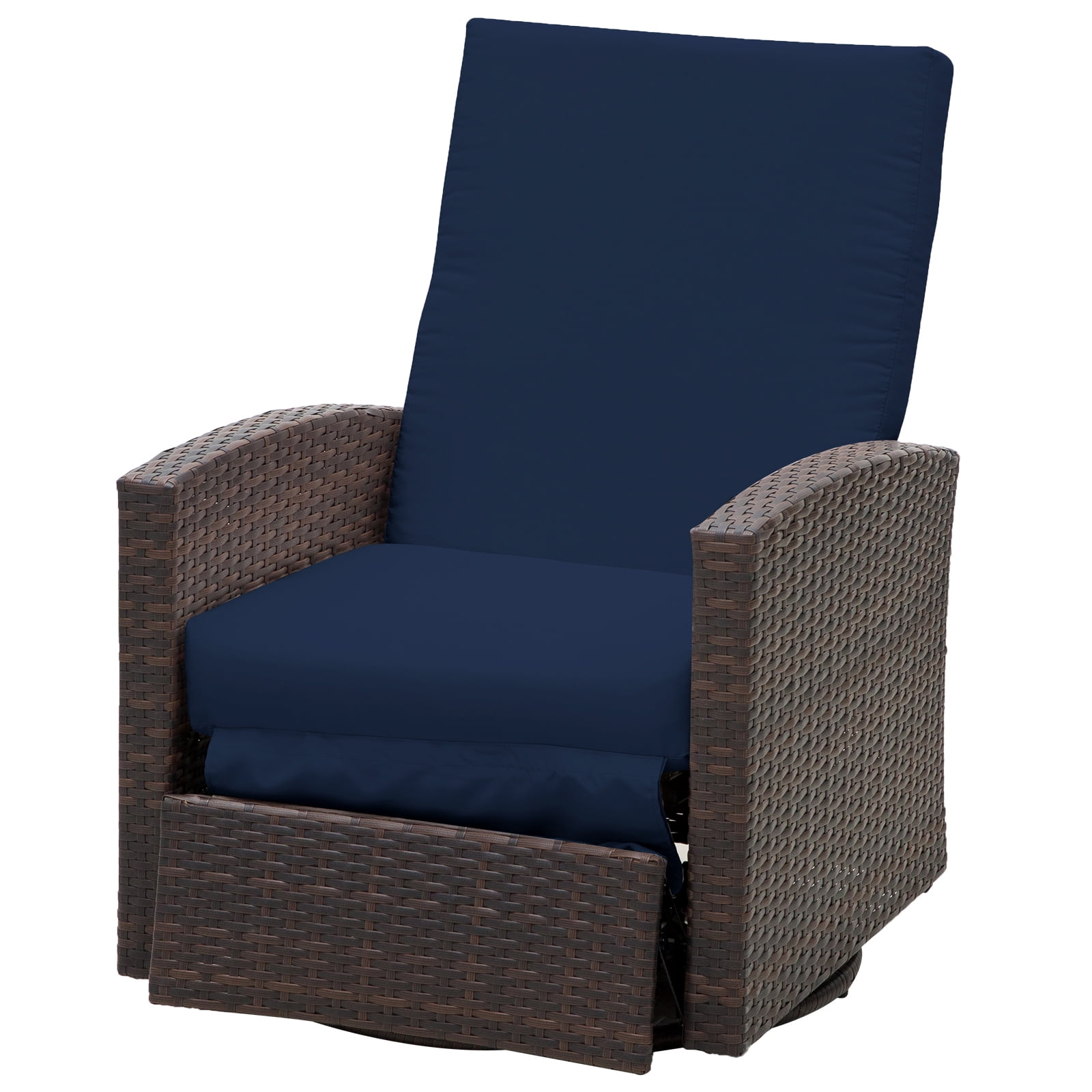 Outsunny Outdoor Rattan Wicker Swivel Recliner Lounge Chair with Water