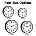 thumbnail image 4 of Reloj de pared Roymine Atomic de 25 cm, silencioso, no hace tictac, negro, 4 of 9