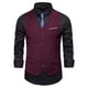 thumbnail image 1 of Chaleco de traje de color liso y botonadura sencilla para hombre - Mezcla de algodón, informal de negocios, tallas XL-XXXXXXL, atuendo para bodas/oficina, 1 of 3