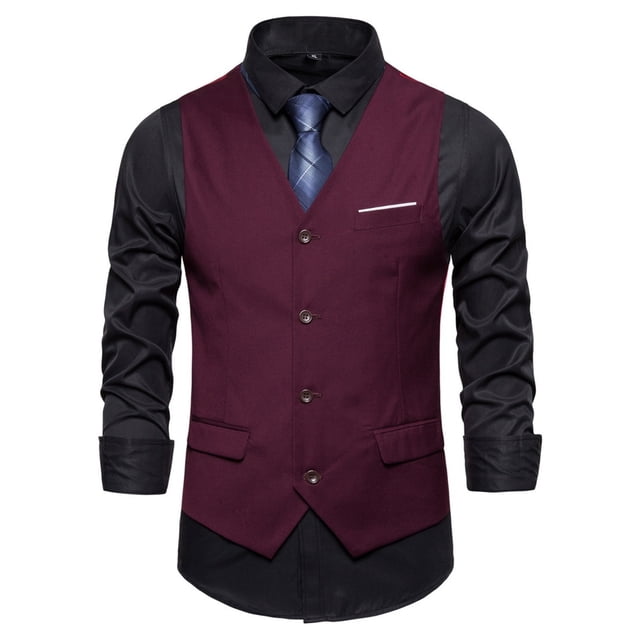 HXWCHs Tagless Product Classification Men's Tank tops - Suit Vest for Casual Business Solid Color Design Fabric Modern Fit and Versatile Layering XL RD2