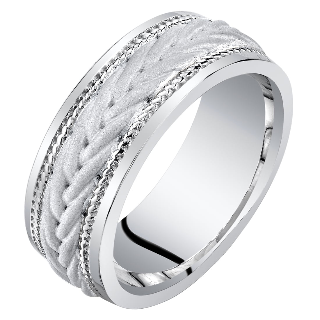 8MM Tungsten Ring Blue Diamond Carbon Fiber Inlay Mens Wedding Band Size 8-14 