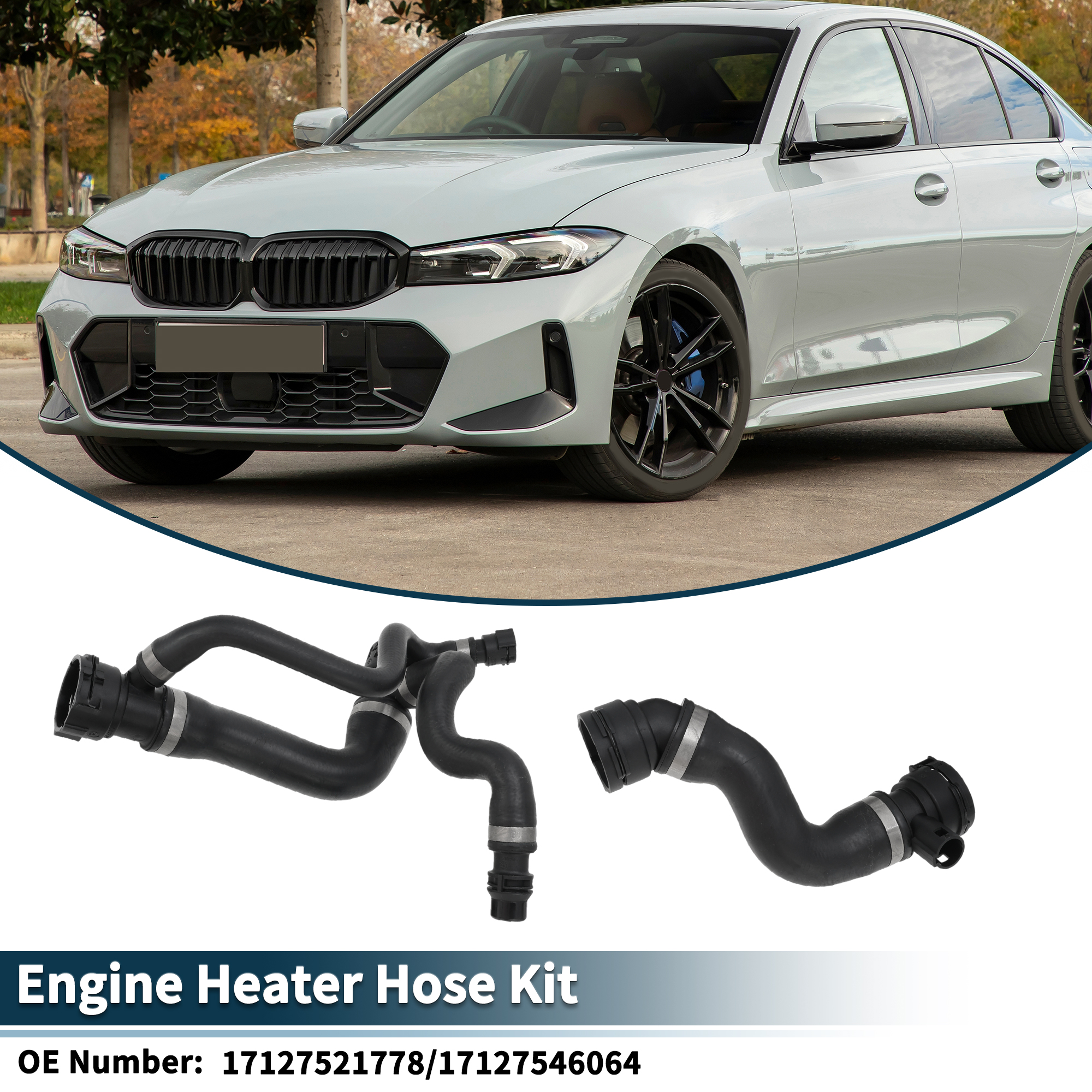 Unique Bargains 2pcs Radiator Coolant Hose for BMW 525i 2006-2007