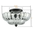 thumbnail image 6 of Art Decor Semi Flush Mount Ceiling Light Ribbed Glass Ceiling Light Fixture, 6 of 6