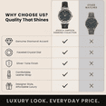 thumbnail image 6 of Jessica Simpson Diamond Collection Women Watch, Classic Quartz, Leather Band, Round Faceted Crystal Face, Elegant Dress Watch for Women, 6 of 6