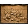 thumbnail image 2 of wall26 - a Stone Inscription of a Flower, Thai Style of Buddhism - Removable Wall Mural | Self-Adhesive Large Wallpaper - 66x96 inches, 2 of 6