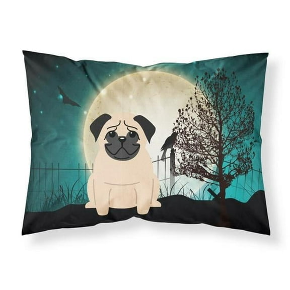 Halloween Scary Pug Fawn Fabric Standard Pillowcase, 20.5 x 0.25 x 30 in.