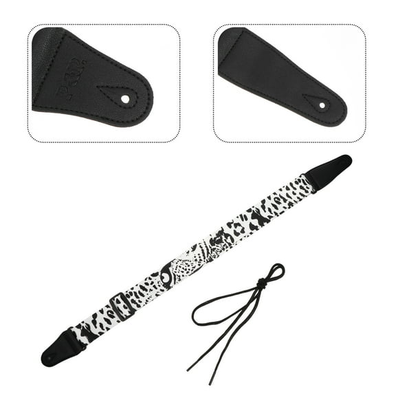 LOLIPPYY White Electric Bass Guitar Strap 1 Piece Adjustable 7.9x3.9x2 Inches